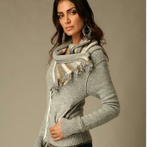NWT FREE PEOPLE ZIP UP CABLE NECK CARDIGAN MED